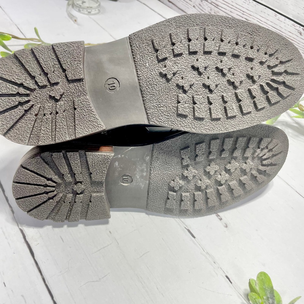 NEW Men's Black Lace-Up Boots with Side Zipper - Size 10 - Picture 9 of 9